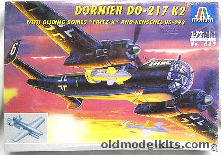 Italeri 1/72 Dornier DO-217 K2 With Fritz X And HS-293 Glide Bombs, 069 plastic model kit